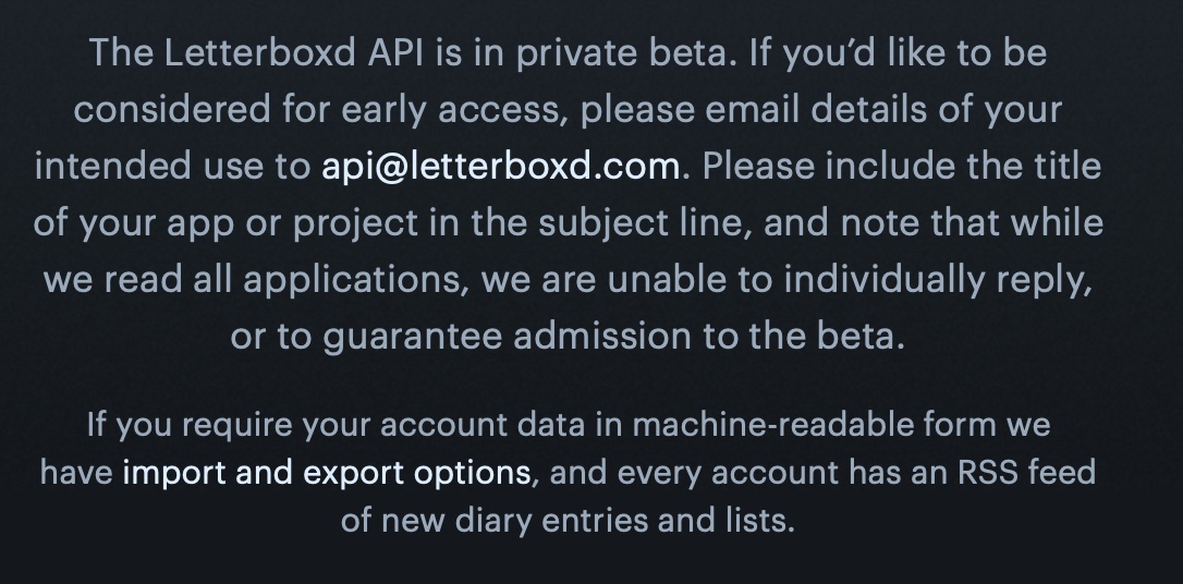 The API is currently in private better